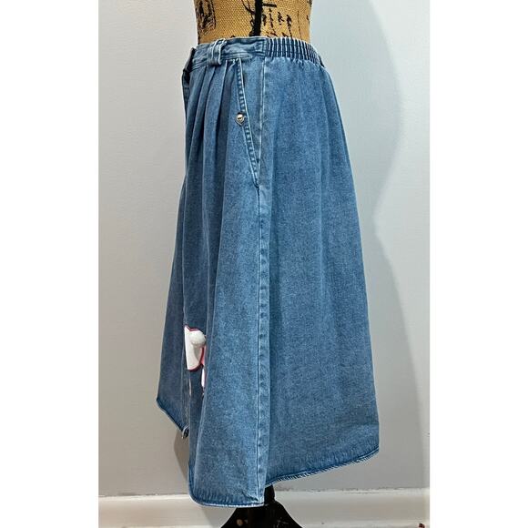 Vintage Diversity Sport Button Pleated Denim Poodle Skirt Women’s S 27” - Picture 4 of 13